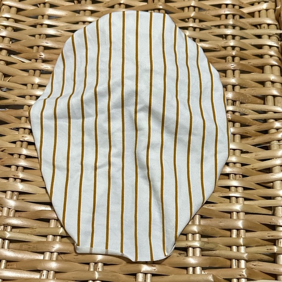 BUNNY KNOTS TURBAN: White with dark gold stripes - Picture 2 of 2